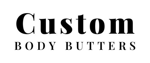 Text 'Custom Body Butters' on a white background